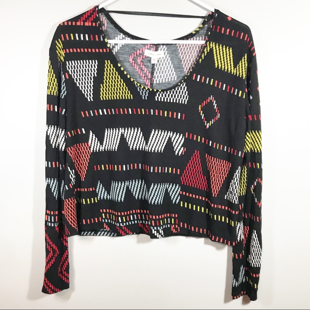 Silence + Noise black geometric crop top